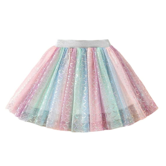 Girls Skirts Kids Princess Mesh Tutu Skirt Gradient Color Ballet Dance Party Fluffy Tutu Skirts Size 6 Y-7 Y