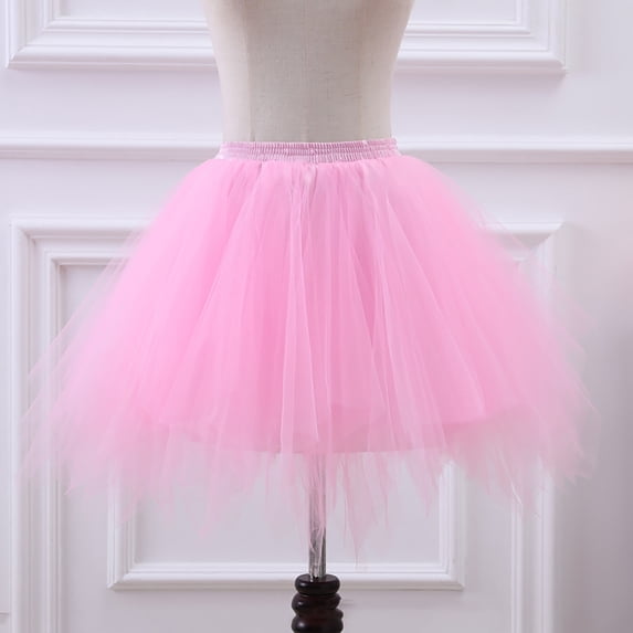 Girls Skirts Solid Color Mesh Tutu Formal Sleeveless Skirt Casual Skirts for Girls Pink One Size