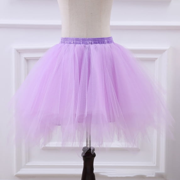 Girls Skirts Solid Color Mesh Tutu Formal Sleeveless Skirt Casual Skirts for Girls Purple One Size