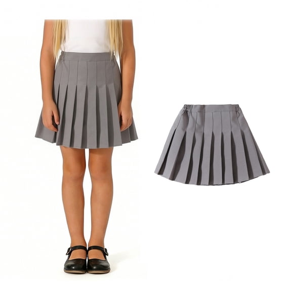 Girls' Skirts for School Pleated Skirt for Girls Grey Uniform Girls Skirts 15-16Years
