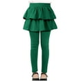 thumbnail image 1 of Girls' Skort Leggings Ruffle Skirted High Waist Leggings with Skirt Dance Fall Winter Pants for Girl 3-14 Years (7 Years, Green), 1 of 7