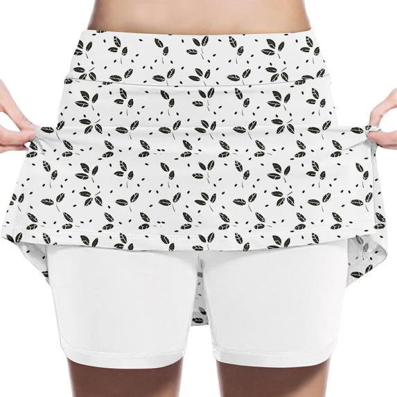 Girls' Skort Sports Tennis Skirt Solid Color Loose High Waist A-line Skirt for Girls 2-12Y