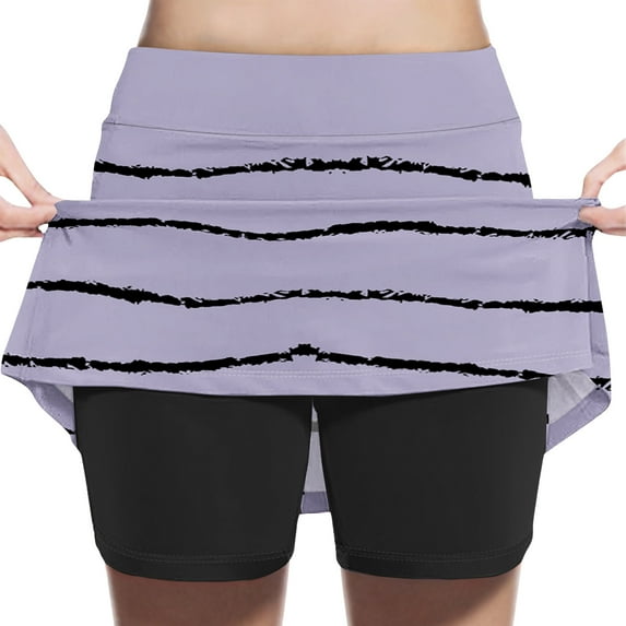 Girls' Skort Sports Tennis Skirt Solid Color Loose High Waist A-line Skirt for Girls 2-12Y