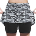 thumbnail image 1 of Girls' Skort Sports Tennis Skirt Solid Color Loose High Waist A-line Skirt for Girls 2-12Y, 1 of 5