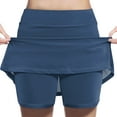 thumbnail image 1 of Girls' Skort Sports Tennis Skirt Solid Color Loose High Waist A-line Skirt for Girls 2-12Y, 1 of 5