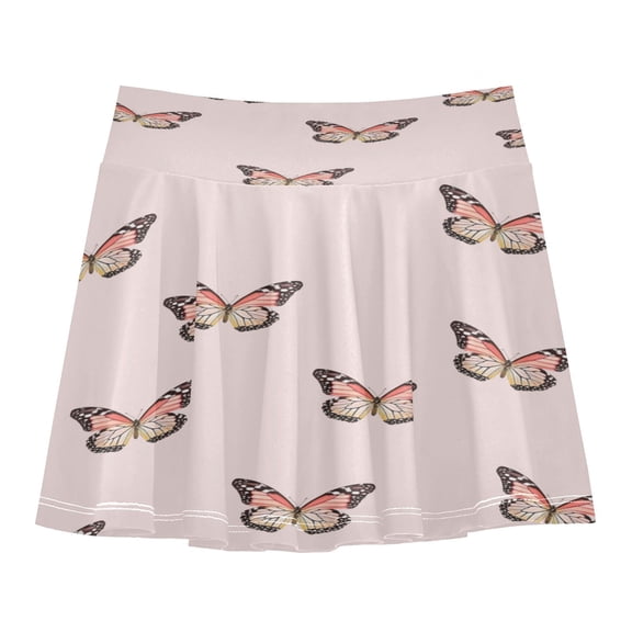 Girls' Skorts Elastic Waist Skorts with Inner Shorts Athletic Workout Shorts Skirts Beautiful Butterflies Small