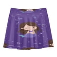 thumbnail image 1 of Girls' Skorts Elastic Waist Skorts with Inner Shorts Athletic Workout Shorts Skirts Brown Hair Mermaid X-Small, 1 of 9