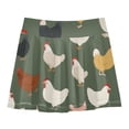 thumbnail image 1 of Girls' Skorts Elastic Waist Skorts with Inner Shorts Athletic Workout Shorts Skirts Cute Colorful Chickens Pattern Medium, 1 of 9