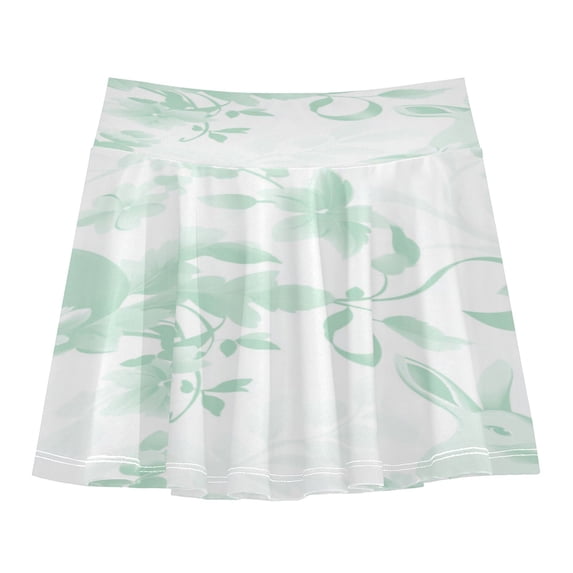 Girls' Skorts Elastic Waist Skorts with Inner Shorts Athletic Workout Shorts Skirts Mint Green Rabbits X-Small
