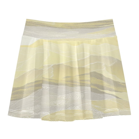 Girls' Skorts Elastic Waist Skorts with Inner Shorts Athletic Workout Shorts Skirts Patterned Hills Small