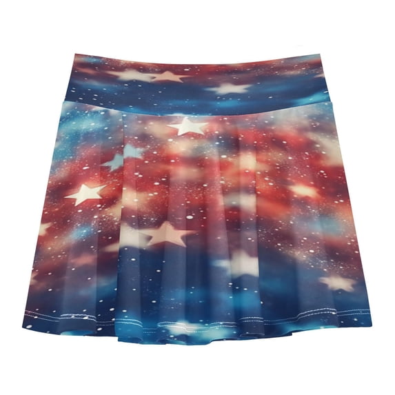 Girls' Skorts Elastic Waist Skorts with Inner Shorts Athletic Workout Shorts Skirts Stars and Sparkles Large