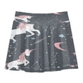 thumbnail image 1 of Girls' Skorts Elastic Waist Skorts with Inner Shorts Athletic Workout Shorts Skirts Unicorns and Stars X-Small, 1 of 9