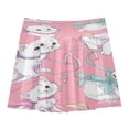 thumbnail image 1 of Girls' Skorts Elastic Waist Skorts with Inner Shorts Athletic Workout Shorts Skirts White Cat Pattern Small, 1 of 9