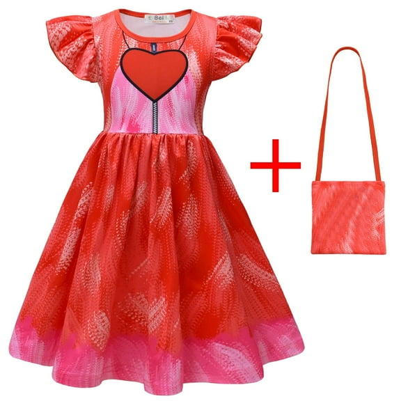 Girls Sleeping Cat Dress with Bag Animal Cosplay Dress Up Outfits for 3-9Y