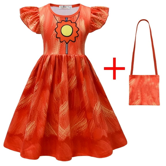 Girls Sleeping Cat Dress with Bag Animal Cosplay Dress Up Outfits for 3-9Y