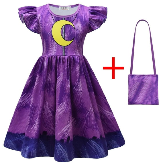 Girls Sleeping Cat Dress with Bag Animal Cosplay Dress Up Outfits for 3-9Y