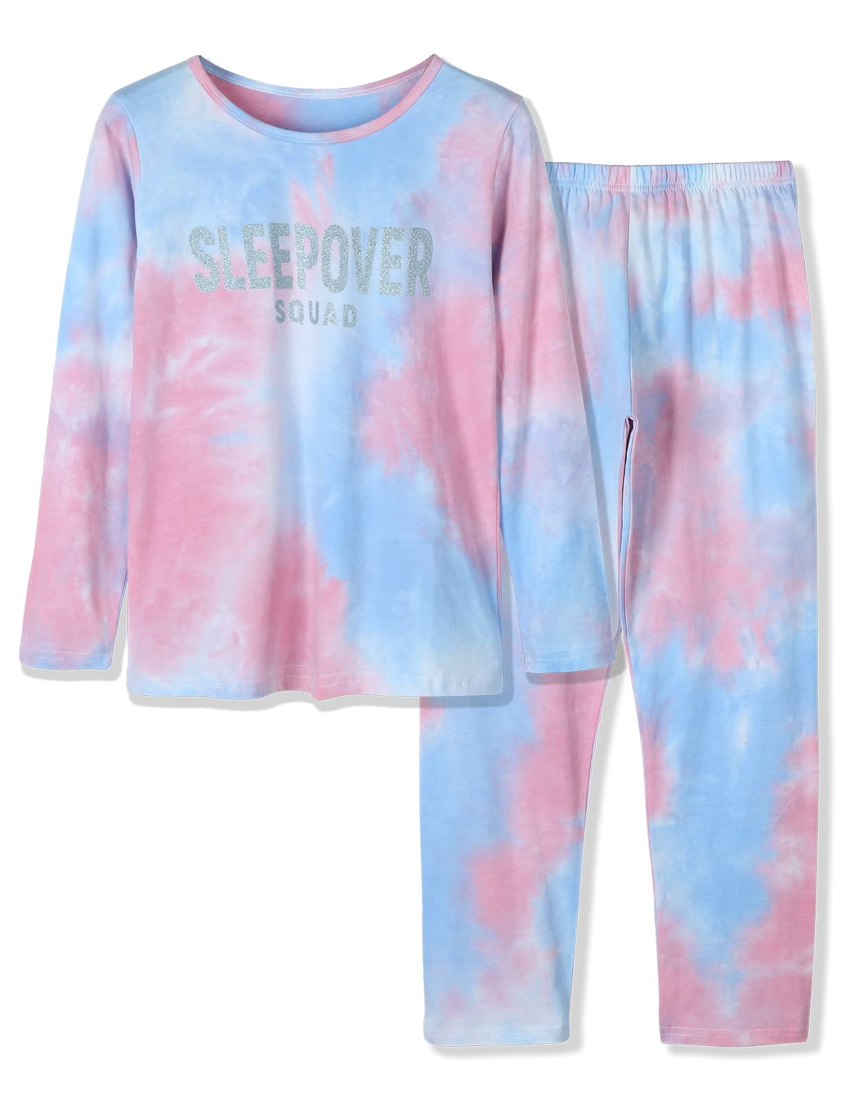 Beezizac Girls Sleepover Matching Pajamas Size 14-100% Cotton Long Sleeve Tween Kids Jammies Set PJS