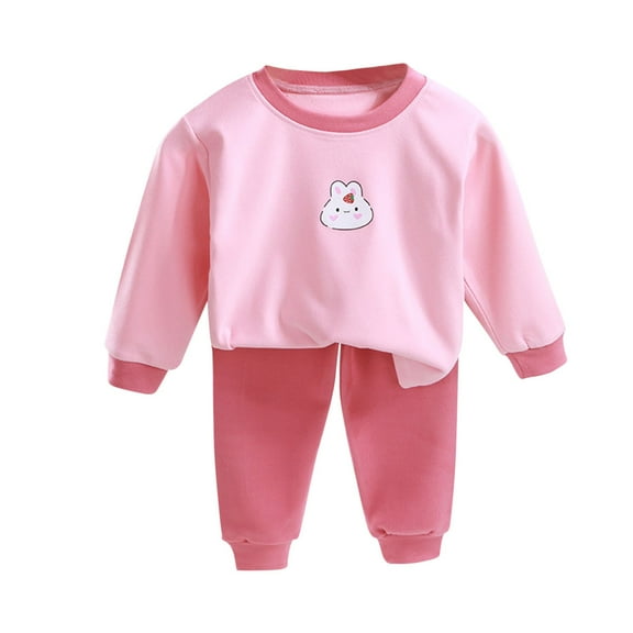 Girls' Sleepwear Agkizg 2-Piece Girls' Pajama Sets,Kids Nightwear Loungewear Clothes Set,Children's Printed Conditioning Suit Two-piece Set Newborn Underwear Set