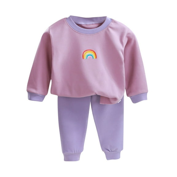 Girls' Sleepwear Agkizg 2-Piece Girls' Pajama Sets,Kids Nightwear Loungewear Clothes Set,Children's Printed Conditioning Suit Two-piece Set Newborn Underwear Set