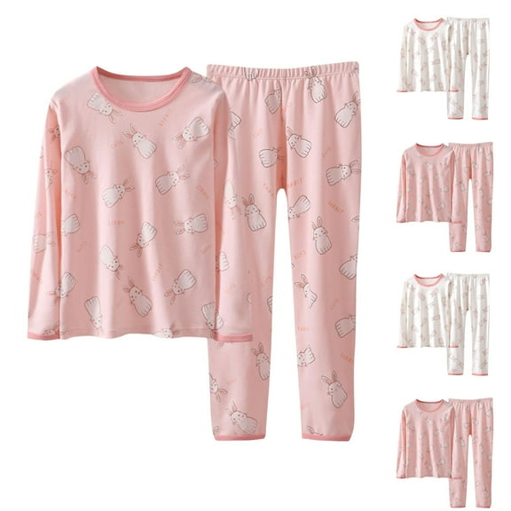 Girls' Sleepwear Agkizg 2-Piece Girls' Pajama Sets,Kids Nightwear Loungewear Clothes Set,Print Conditioning Clothes Two Piece Set Newborn Underwear Thin Set