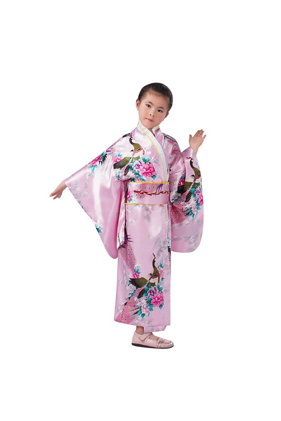 Girls Sleepwear & Robes Japanese Traditional Dress Kimono Robe For Kids Girls Yukata Kimono Anime Robe Outfits Pink 2 Years-3 Years