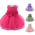 thumbnail image 1 of Girls Sleeveless Bowknot Mesh Dress Fashion Festival Christening Dress 2t Girls Dresses Winter, 1 of 4