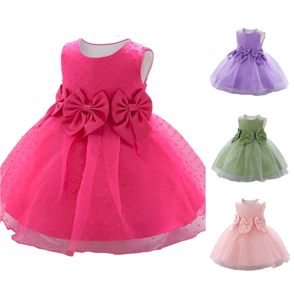 Girls Sleeveless Bowknot Mesh Dress Fashion Festival Christening Dress 2t Girls Dresses Winter