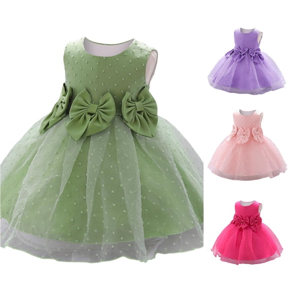Girls Sleeveless Bowknot Mesh Dress Fashion Festival Christening Dress 2t Girls Dresses Winter