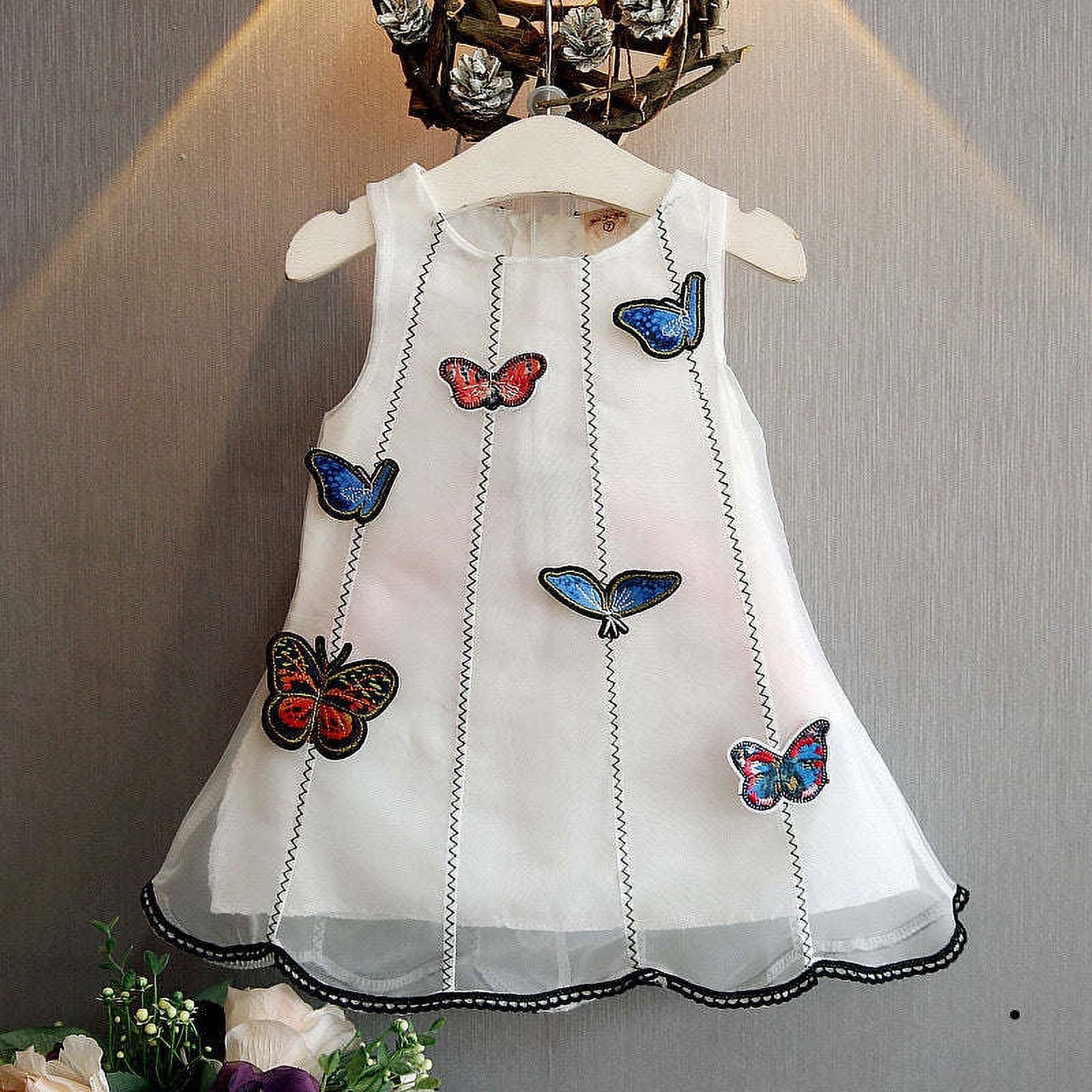 Girls Sleeveless Butterfly Dress