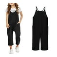 thumbnail image 1 of Girls Sleeveless Jumpsuit Black Loose Rompers Toddler Girl Summer Outfits Cute Clothes 4-5 Years Girls Fashion, 1 of 9