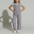 thumbnail image 1 of Girls Sleeveless Jumpsuit Grey Loose Rompers Girls Summer Outfits Girl Clothes 3-4 Years Girls Fashion, 1 of 4