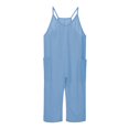 thumbnail image 1 of Girls Sleeveless Jumpsuit Summer Clothes For Teens Rompers With Pockets Adjustable Wide Leg Jumpsuit Girls Outfits Size 6-7 Years, 1 of 4