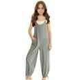 thumbnail image 1 of Girls Sleeveless Jumpsuit Toddler Girl Summer Outfits with Pockets Adjustable Long Pants Girls Outfits Size 5-6 Years, 1 of 8