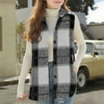 thumbnail image 1 of Girls Sleeveless Plaid Jacket Lightweight Button up Vests Casual Color Block Comfy Fall Winter Outerwear New Jacket for Girls Black 6-7 Years, 1 of 8