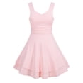 thumbnail image 1 of Aideaone Girls Sleeveless Square Neck Dress Ruched Waist A Line Church Party Style for Tweens Teens 7-16, 1 of 7