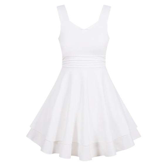 Aideaone Girls Sleeveless Square Neck Dress Ruched Waist A Line Church Party Style for Tweens Teens 7-16