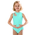 thumbnail image 1 of Girls Sleeveless Strappy Dance Romper Gymnastics Leotard with Mesh Cutout Design for Performance Practice and Summer Wear, 1 of 5