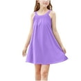 thumbnail image 1 of Girls Sleeveless Summer Dress Spring Grils Beach Dress Spaghetti Strap Sleeveless Casual Sundress Bikinis Beachwear Cover ups Travel Vacation Loose Flowy Short Summer Dresses New Purples 5T, 1 of 8