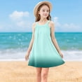 thumbnail image 1 of Girls Sleeveless Sundresses Mini Dresses Summer Size 4-15 Teens Kids Trendy Gradient Printed Spaghetti Strap Pullover A-Line Dress, 1 of 8
