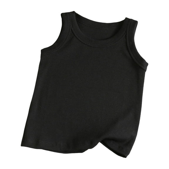 Girls Sleeveless Tank Tops s Ribbed Tank Tops for Toddler Girls Solid Cotton Tanks Undershirts Casual Summer Crew Neck Sleeveless Tees Shirts Running Yoga Athletic Tank Tops New Black 2T