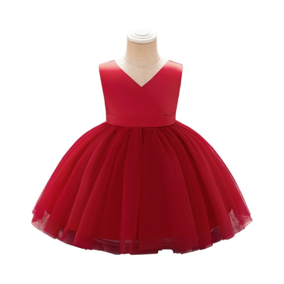Girls Sleeveless Tulle Party Dress Princess Formal Gown for Weddings Birthdays School Events Holiday Special Occasions