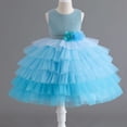 thumbnail image 1 of Girls Sleeveless Wedding Tulle Princess Dress Pageant Birthday Party Pageant Gown, 1 of 4