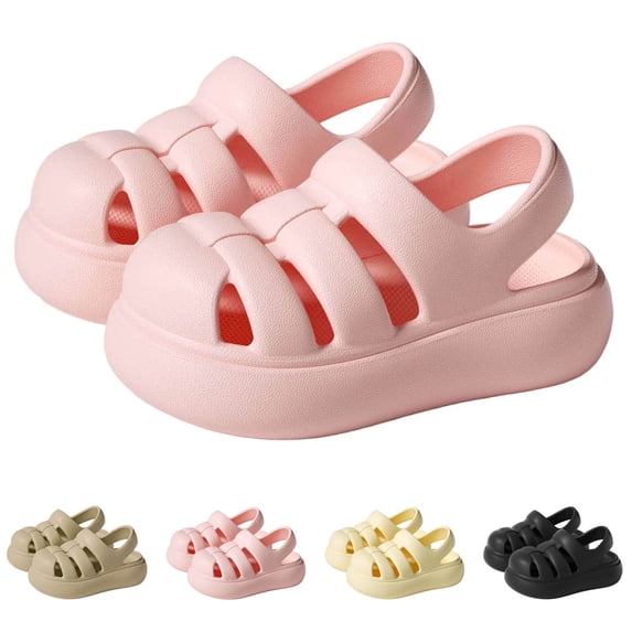 Girls Slide Sandals Soft Non-Slip Sole Summer Outdoor Comfortable Casual Slippers for Toddler Little Kids Children Walking Shoes Yellow 170