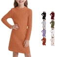 thumbnail image 1 of Girls Slim Fit Bodycon Dress Winter Warm Stretchy Turtleneck Long Sleeve Casual Outfits for Toddlers and Kids with Soft for Daily Wear and Holiday Parties Girls Summer Dresses Size 6 11-12 Years, 1 of 5