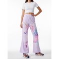 thumbnail image 1 of 13Y Girls Colored Flared Pants Digital Print Trousers Slim-Fit Wide Leg Flare for Spring Summer Autumn, 1 of 6