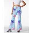 thumbnail image 1 of 5-6Y Girls Colored Flared Pants Digital Print Trousers Slim-Fit Wide Leg Flare for Spring Summer Autumn, 1 of 6