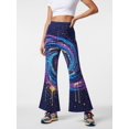 thumbnail image 1 of 9-10Y Girls Colored Flared Pants Digital Print Trousers Slim-Fit Wide Leg Flare for Spring Summer Autumn, 1 of 6