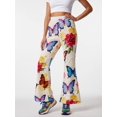 thumbnail image 1 of 7-8Y Girls Colored Flared Pants Digital Print Trousers Slim-Fit Wide Leg Flare for Spring Summer Autumn, 1 of 6