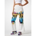 thumbnail image 1 of 9-10Y Girls Colored Flared Pants Digital Print Trousers Slim-Fit Wide Leg Flare for Spring Summer Autumn, 1 of 6