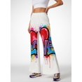 thumbnail image 1 of 7-8Y Girls Colored Flared Pants Digital Print Trousers Slim-Fit Wide Leg Flare for Spring Summer Autumn, 1 of 6